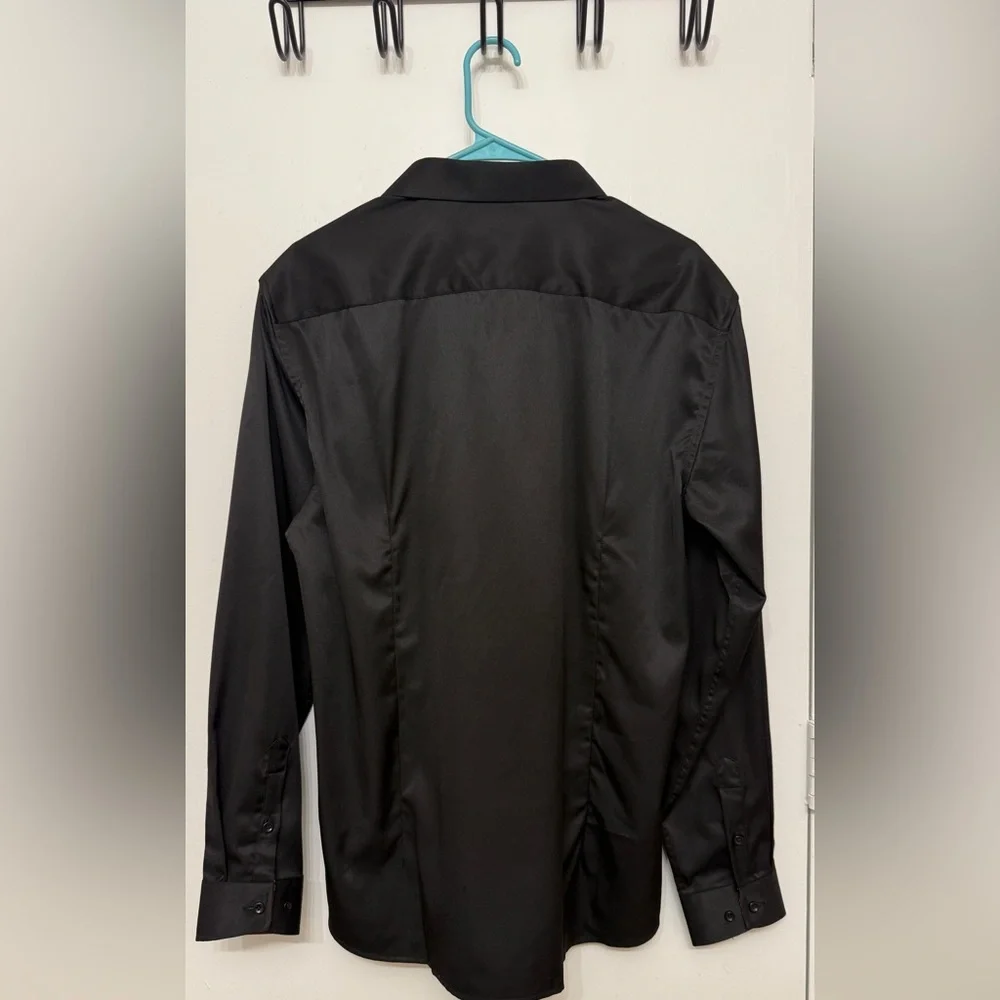 Jemitop Men's Black Shirt Jacket with Red Trim Size M - Picture 6 of 9